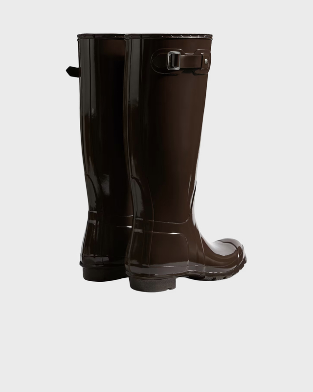 Hunter Boots Women's Original Tall Gloss  Brun EUR 39