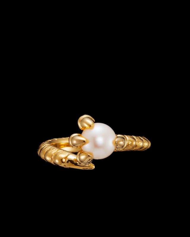 Maria Nilsdotter Ring Claw Pearl Guld 17mm