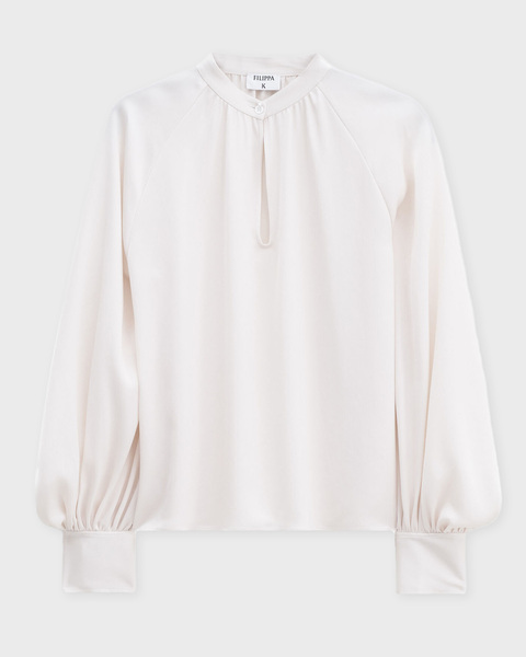 Blouse Stand Collar  Creme 1