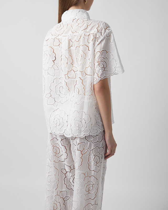 Malina Shirt Claudia Short Sleeve Lace White 40