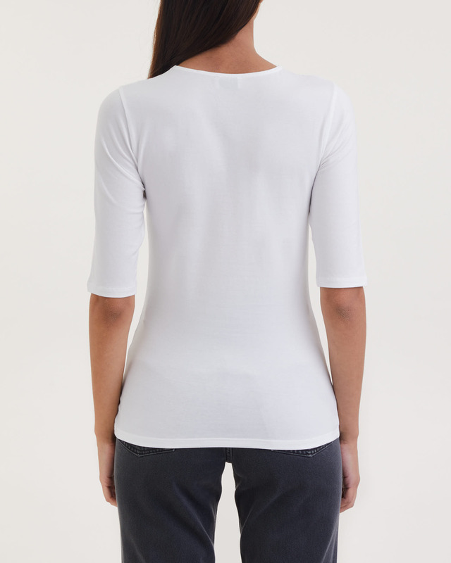 Filippa K T-Shirt Cotton Stretch Elbow Sleeve Vit L