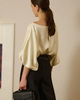 Malina Bluse Havanna Boat-Neck Puff-Sleeve Pearl 38