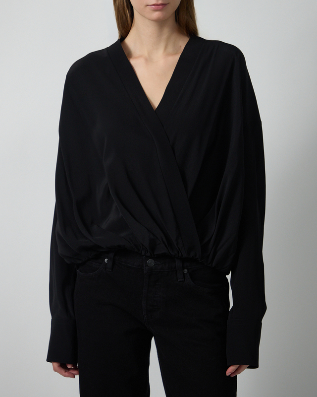 Sportmax Bluse Loose-Fit Pure Silk Black IT 44 (EUR M-L)