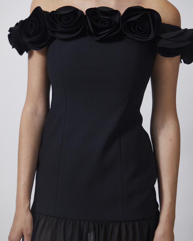 ROTATE  Klänning Crepe Maxi Flower Black 36