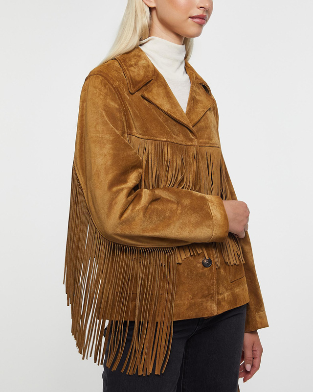 Golden Goose Deluxe Brand Jacka Journey Suede Fringes Brun IT 42 (EUR 36)