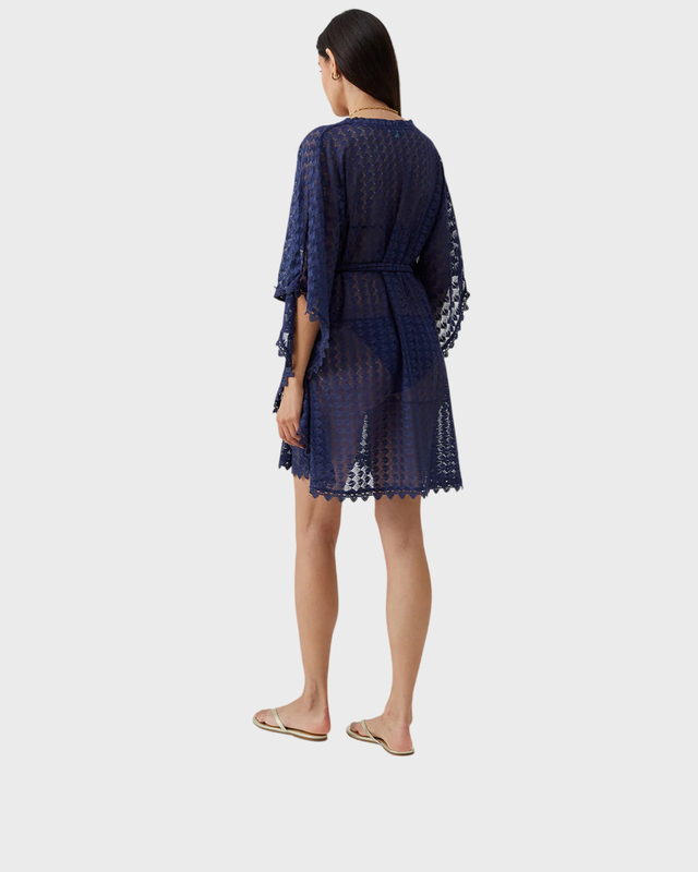 Melissa Odabash Kaftan Petra  Marinblå ONESIZE