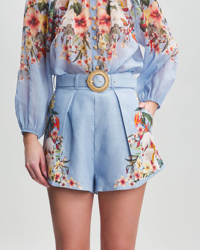 Zimmermann Shorts Lexi Tuck  Blå 1 (S-M)