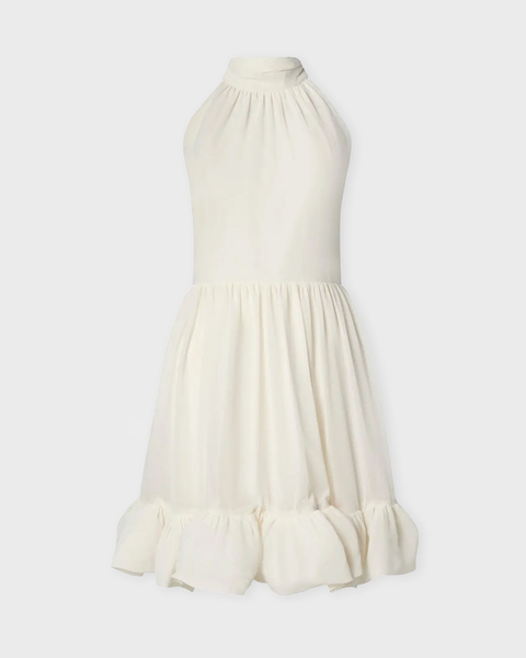 Dress Fern Halterneck Ruffled Mini White 1