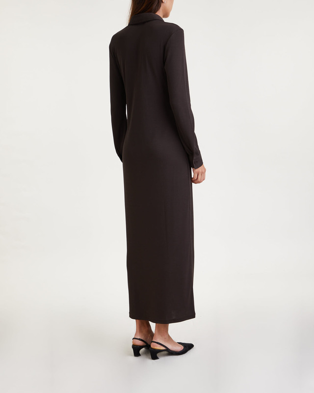 Filippa K Jersey Shirt Dress Mörkbrun L