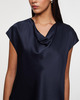 Vince Blouse Silk Cowl-Neck Blue XS