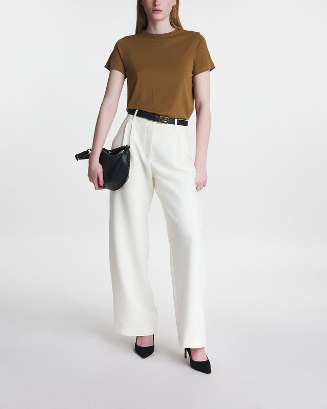 KHAITE T-Shirt Samson Satin Jersey Toffee L