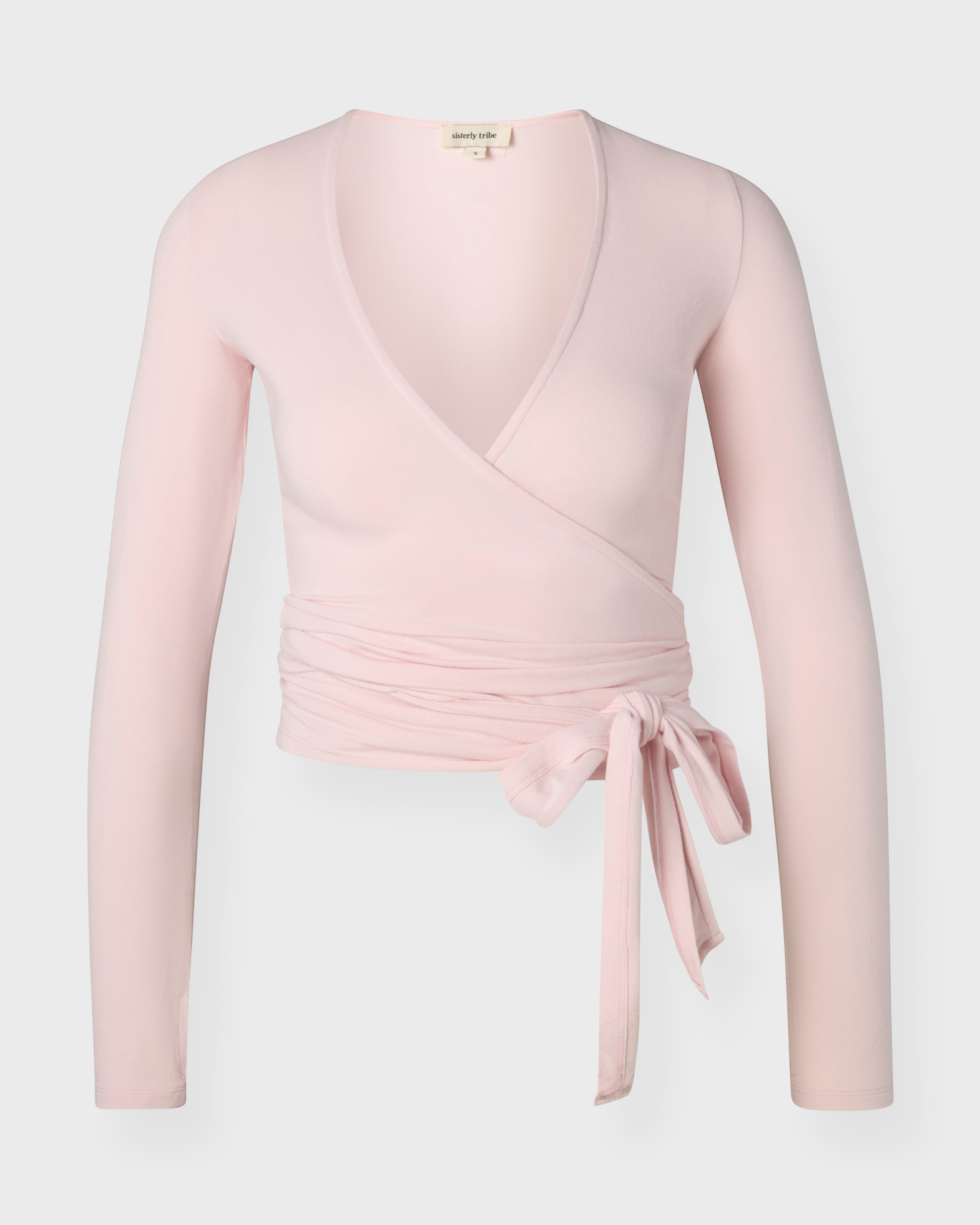 Sisterly Tribe Women's Light Pink Top Soft Ballet Wrap S