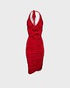 Magda Butrym Dress Ruched Halterneck Red FR 36 (EUR 34)