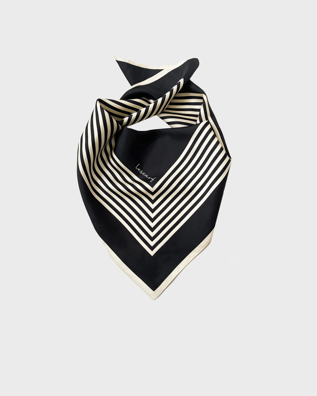 Le Scarf Scarf Silk 65 x 65 Svart/creme ONESIZE