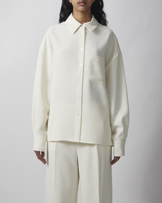 Almada Shirt Finn Crepe Creme L