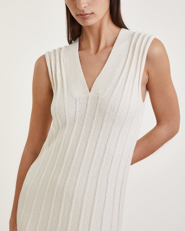 Dagmar Klänning Wide Rib Ivory M