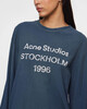 Acne Studios T-Shirt Long Sleeve Logo Relaxed Fit Blue S