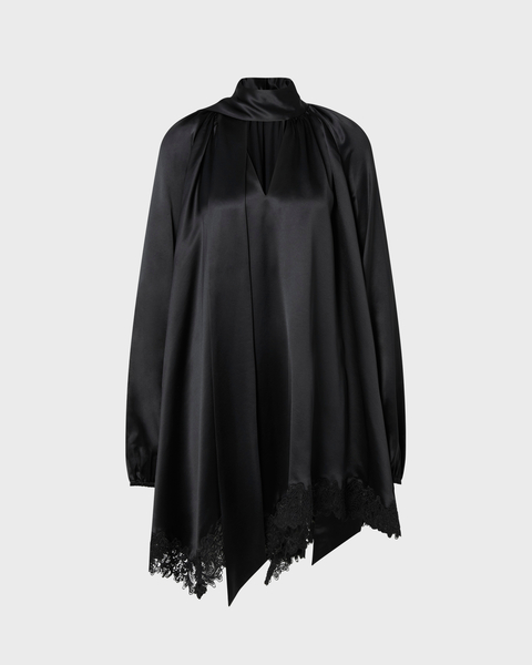 Kjole Norea Lace Hem Satin Mini Black 1
