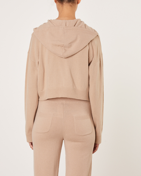 Hoodie Knitted Zip Throug Taupe 2