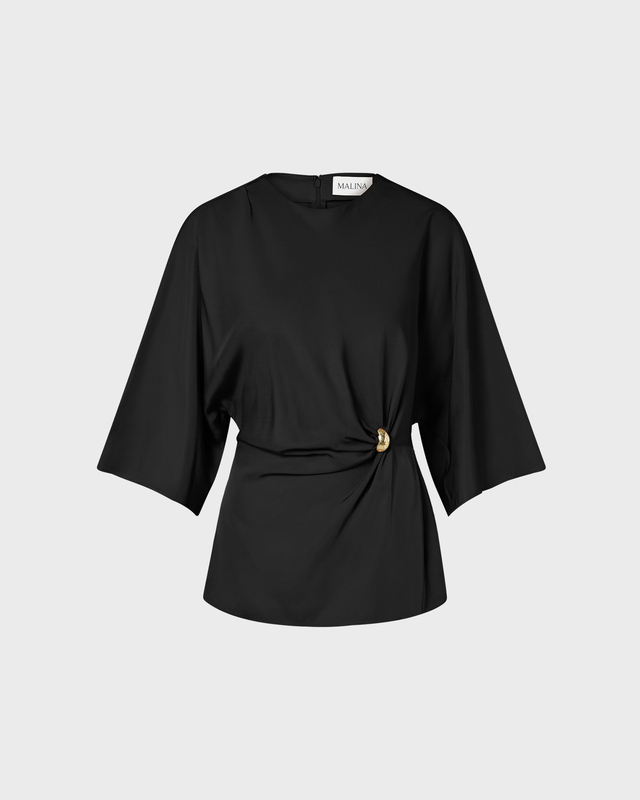 Malina Bluse Zilla Brooch Detailed Black 34