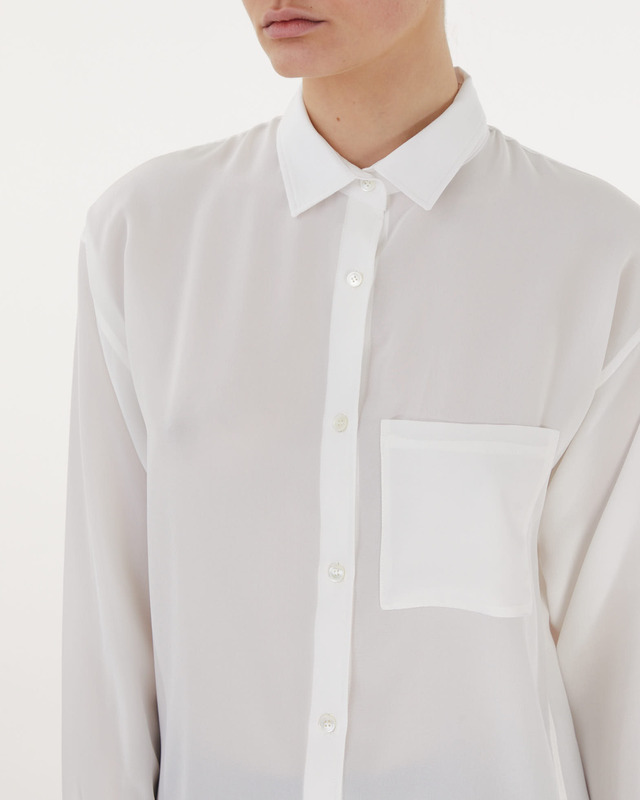 Filippa K Shirt Silk Chalk 32