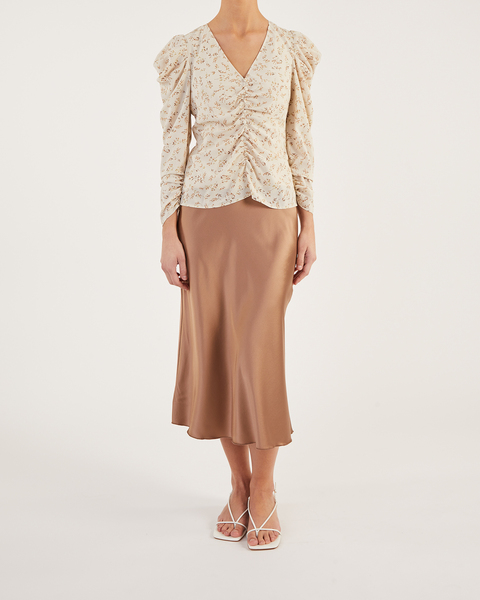 Blouse Printed Puff Sleeve  Vit 2