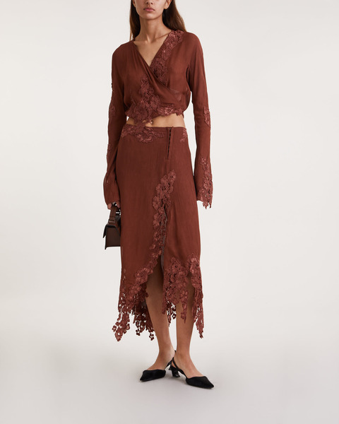 Blouse Lace Wrap Brun 1