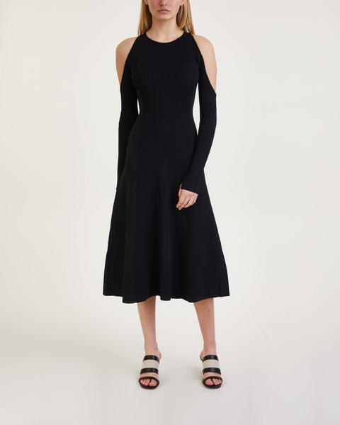Klänning Melange Open Back Midi Svart 1