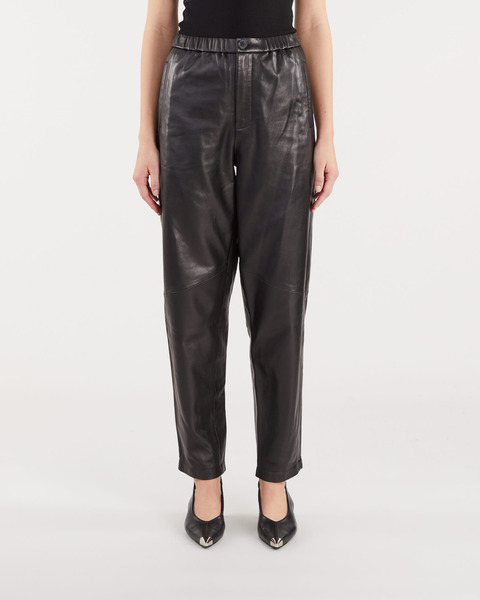 Straightfit leather trousers Black 1