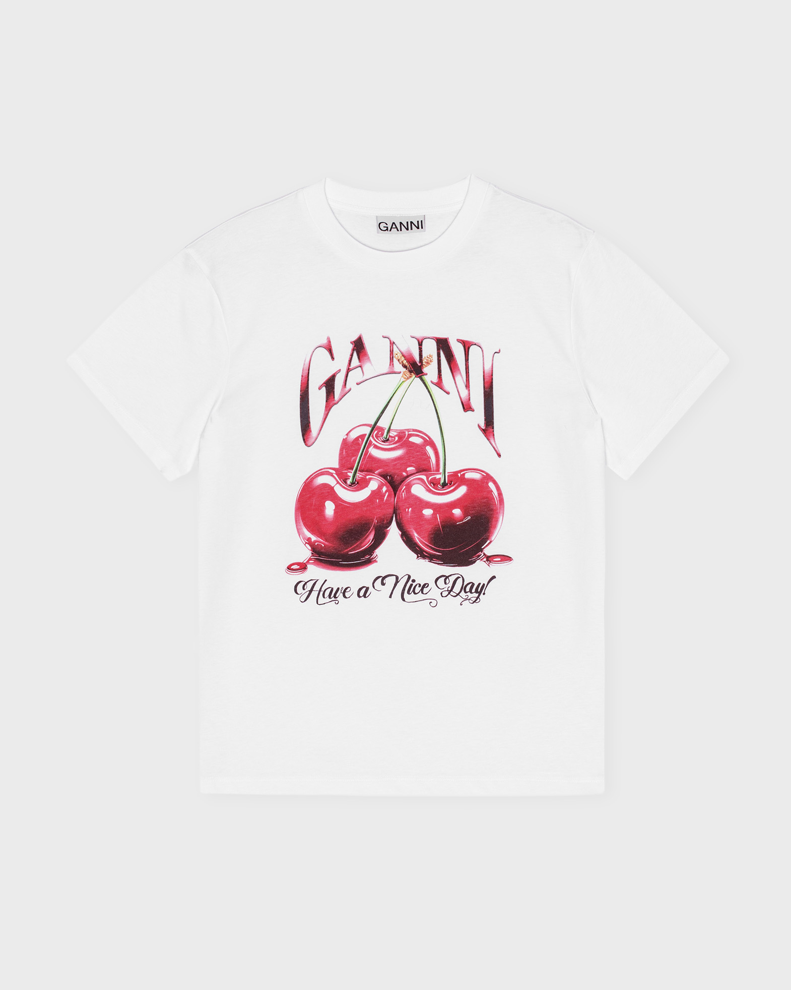 Ganni White Cotton T-Shirt - M - Image 6