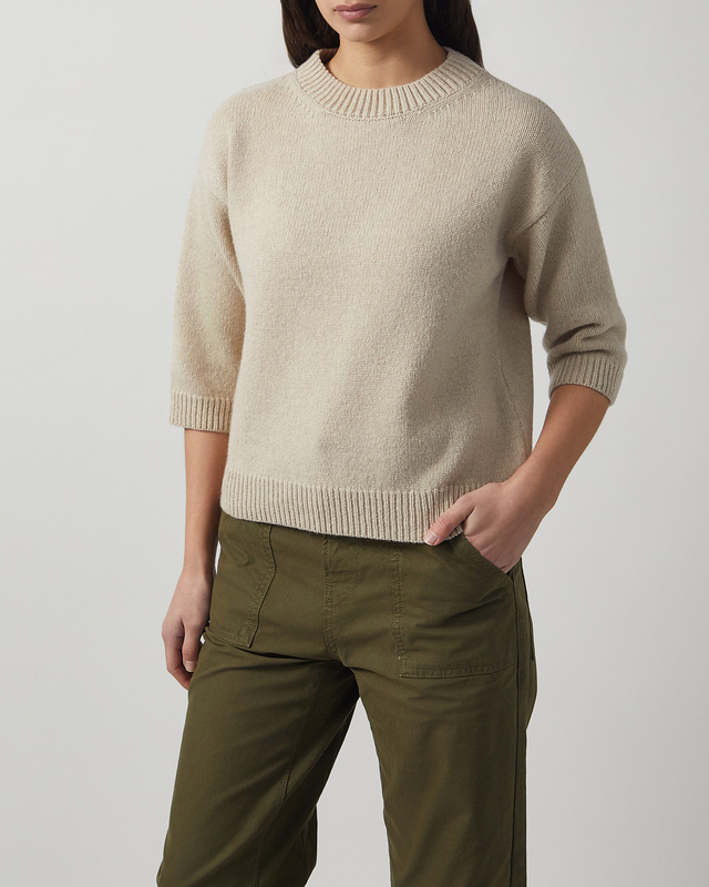 Wakakuu Icons Top Apex Wool Cashmere Oyster XS