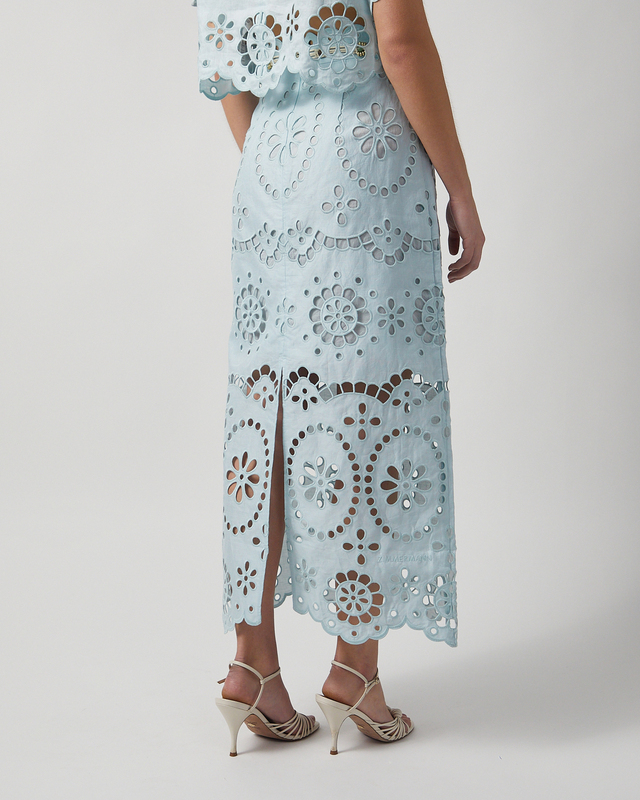 Zimmermann Skirt Awaken Embroidered Mint 0 (XS-S)