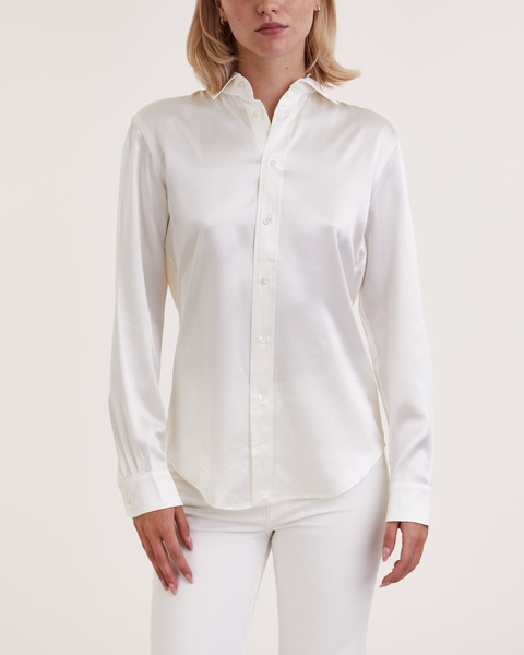 Skjorta Long Sleeve Button Front Creme 2