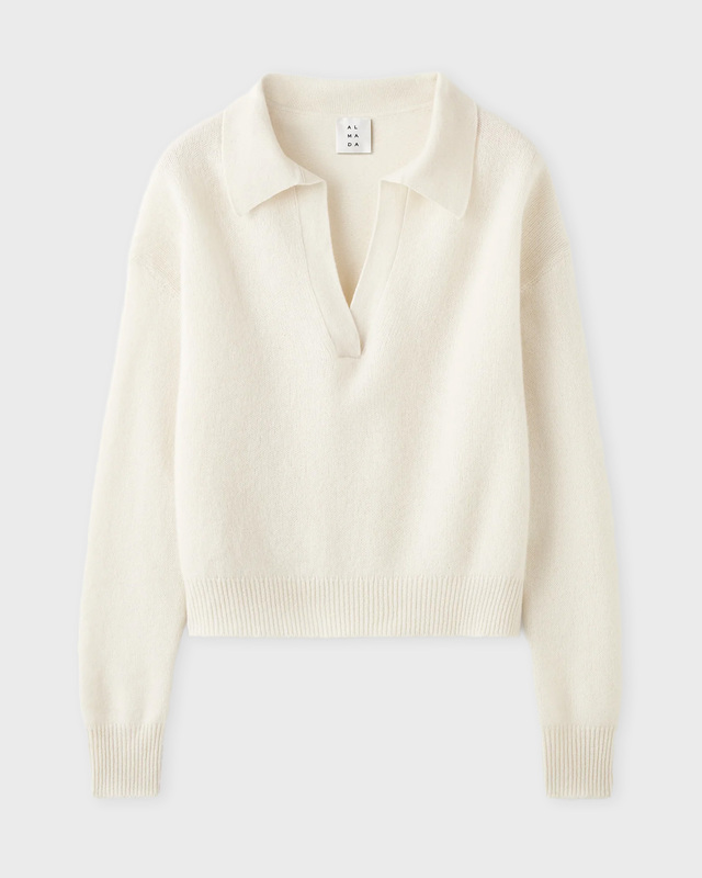 Almada Label  Tröja Kaia V-Neck Cashmere Creme XS