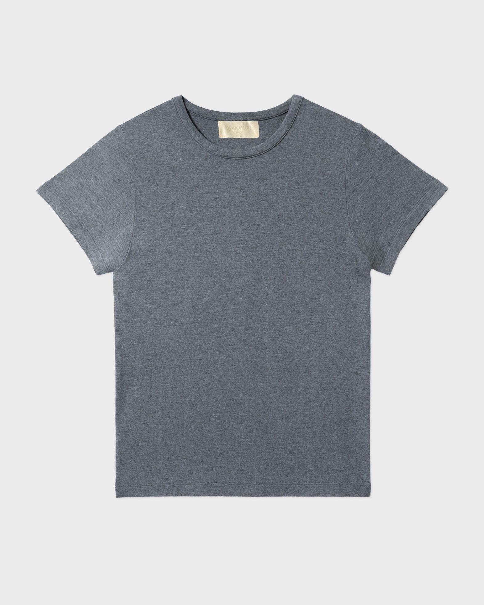 Wakakuu Icons Women's Grey Melange T-Shirt Baby Tee Modal Xs