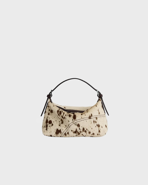 Taske Vadena Mandorla/Walnut Printed Mini Cow/Vacchetta Vit/brun 2