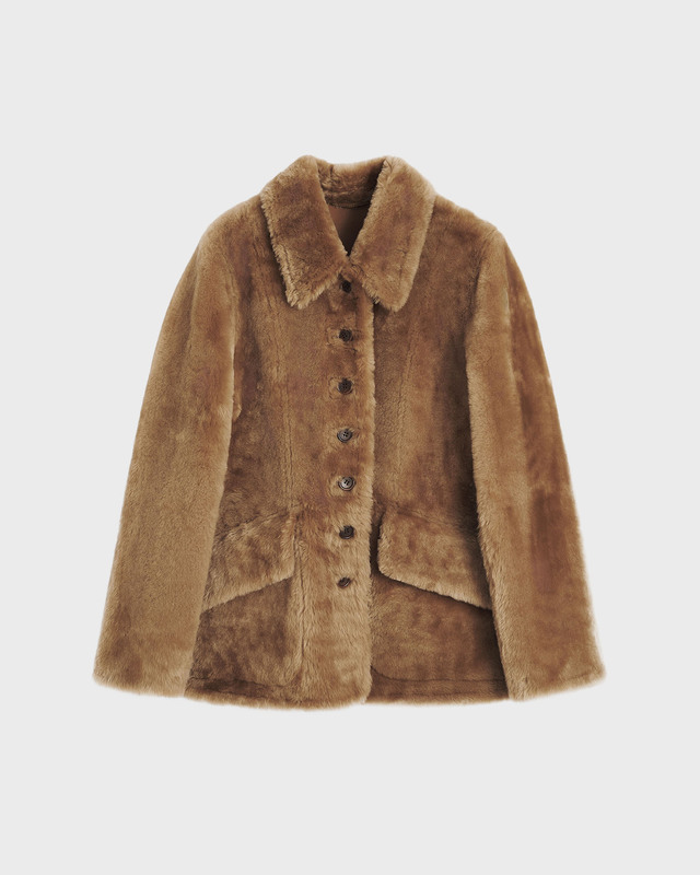 By Malene Birger Jakke Adeline Shearling Toffee 36