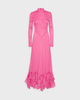 ROTATE Birger Christensen Klänning Chiffon Maxi Ruffle  Rosa 34