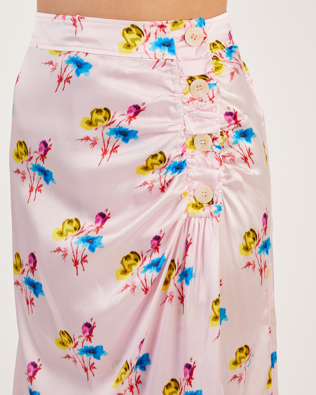 Ganni Silk Midi Wrap Skirt Light purple 42