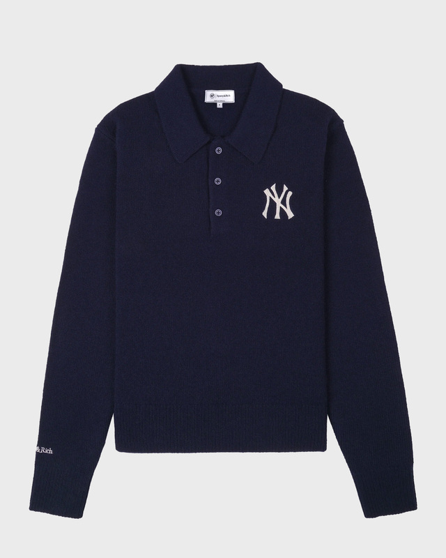 Sporty & Rich Tröja Heritage Yankees Cashmere Polo Navy XS