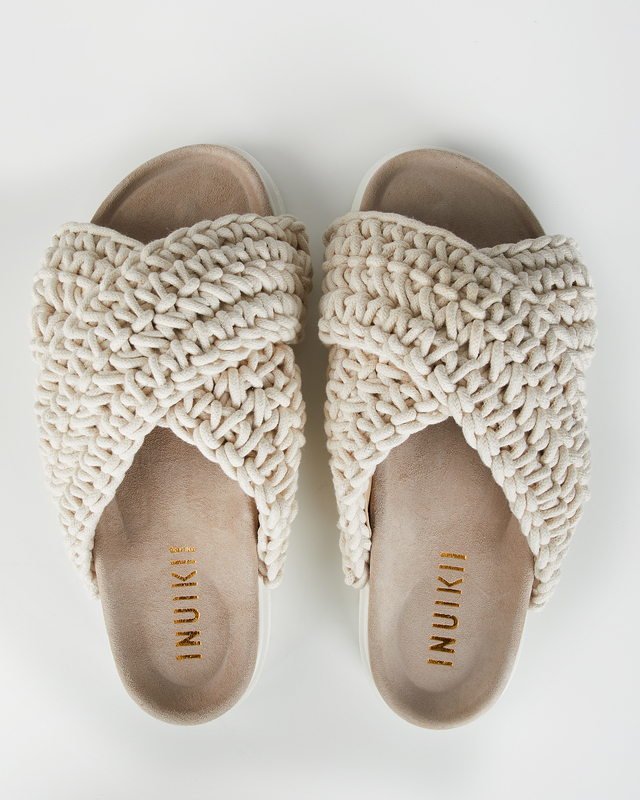 Inuikii Sandal Slipper Woven  White EUR 39