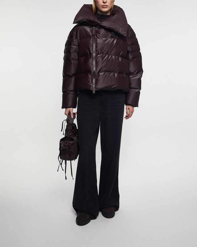 Rains Jacka Alta Vision Short Puffer Vinröd S