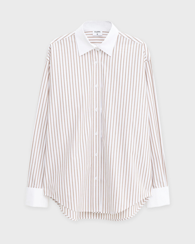 Filippa K Shirt Cotton Tuxedo Ljusbrun 40