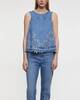 Ganni Top Broderie Anglaise Denim Ljusblå 40