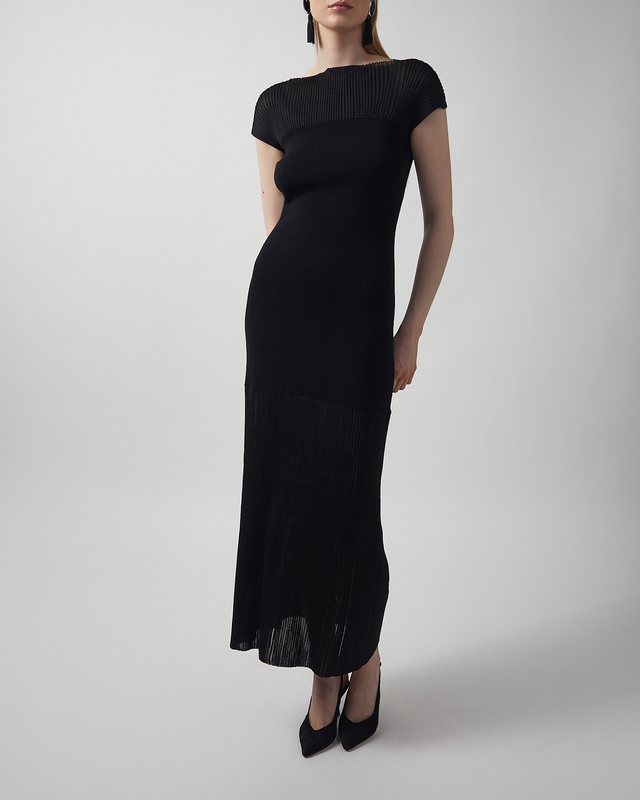 Dagmar Dress Contrast Knit Black S