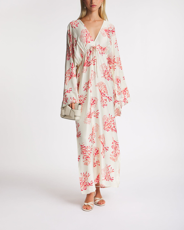 Malina Dress Kimberly V-neck Satin Maxi Red S