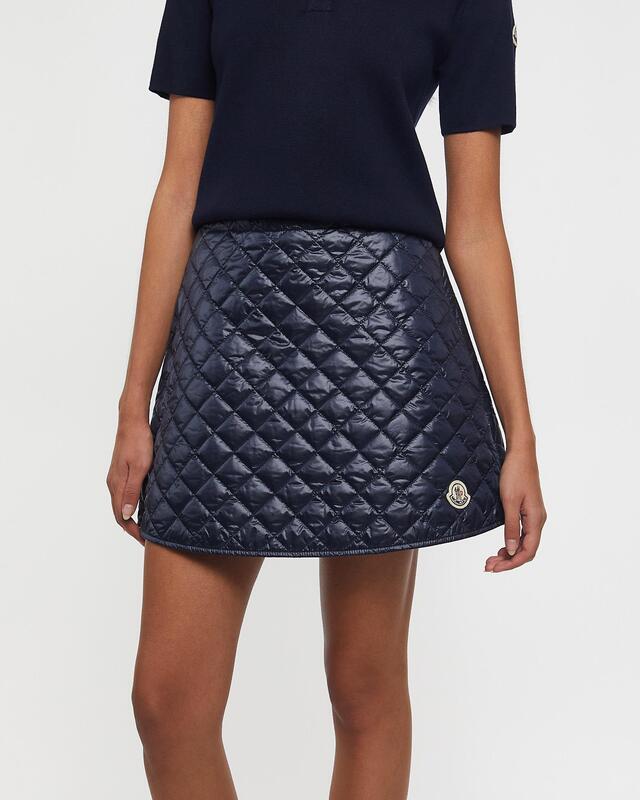 Moncler Kjol Diamond-Quilted Mini Navy IT 40 (EUR 34)