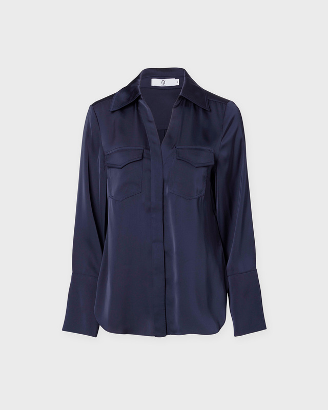 Wakakuu Icons Blus Maria Satin Navy S