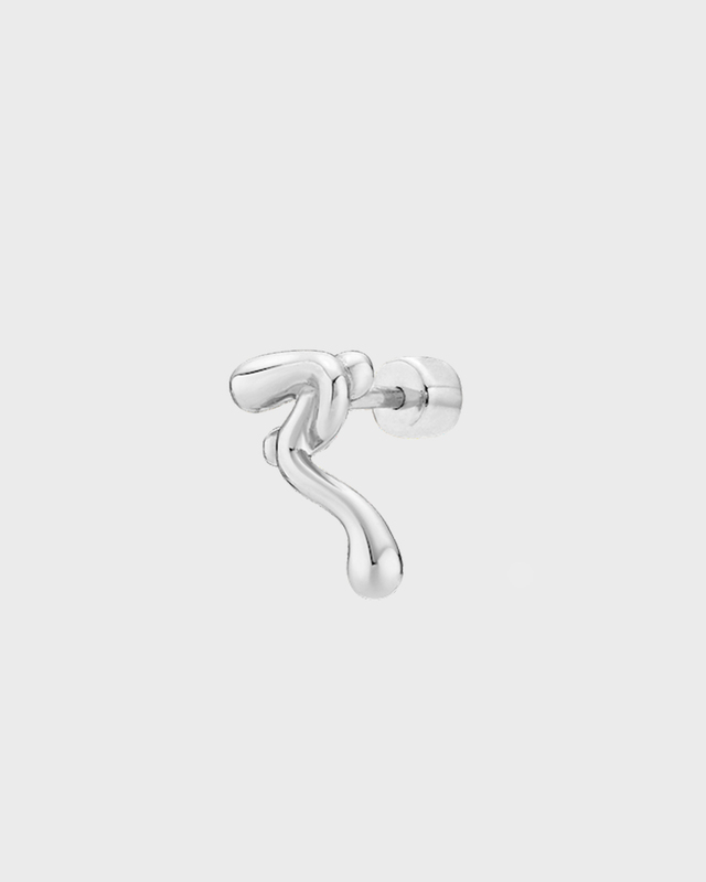 Maria Black Earring Powder Puff Stud Silver ONESIZE