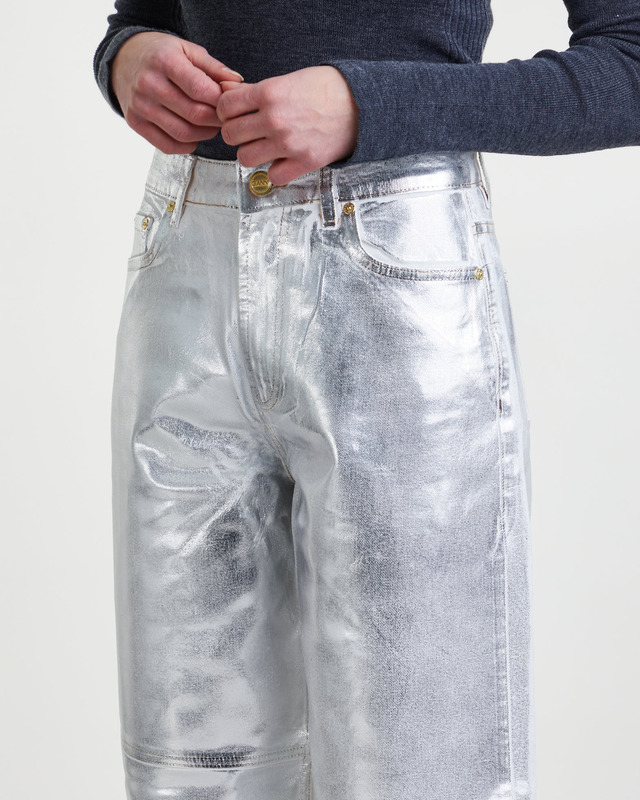 Ganni Jeans Foil Denim Stary Silver 30